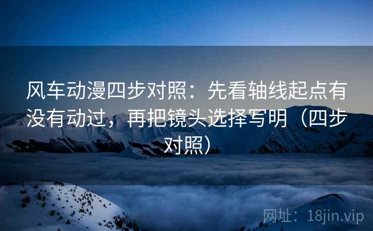 风车动漫四步对照：先看轴线起点有没有动过，再把镜头选择写明（四步对照）